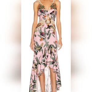 NWT PATBO beaded tropical midi dress